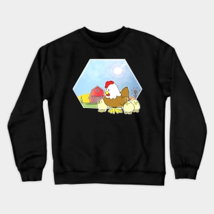 Farm Animals Chicken & Baby Chicks Crewneck Sweatshirt